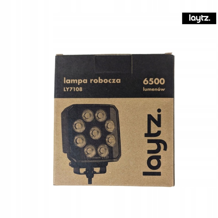 PHARE TRAVAILLÉ CARRÉE COURBÉE 9LED 6500LM LARGE CATALYSEUR SWIECENIA 180+