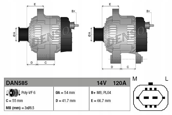 ALTERNATORY COMPLET DENSO DAN585