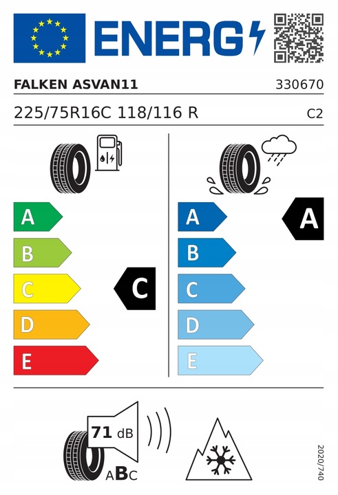 4 PIEZAS 225/75R16C 118R FALKEN EUROPA ALLSEASON VAN 11 