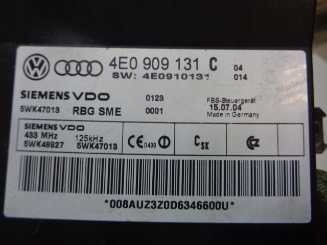 MODULE KESSY AUDI A8 D3 3,0TDI 03-10 4E0909131C