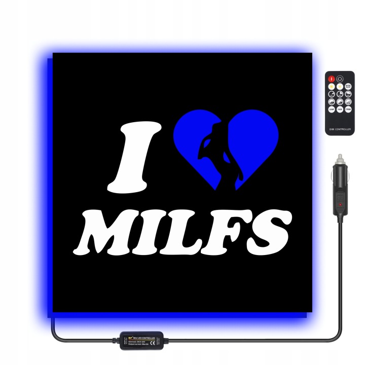 TABLEAU LED TIR MILF 50X50CM RÉTROÉCLAIRÉE SUR PALIER 47