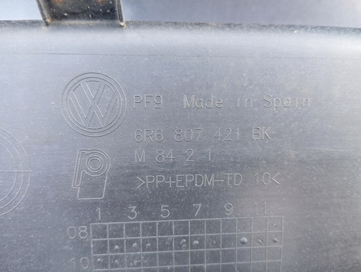 PARE-CHOCS ARRIÈRE ARRIÈRE VW POLO 6R 6R6807421BK ORIGINAL