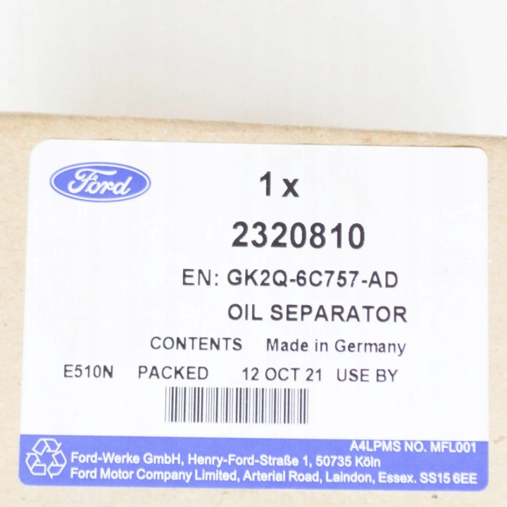 ENSEMBLE SÉPARATEUR HUILES FORD TRANSIT MK4 2320810 GK2Q-6C757-AD ORIGINAL