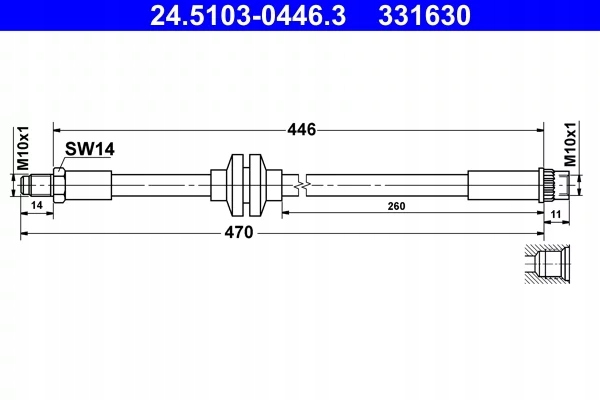 24.5103-0446.3 CABLE DE FRENADO ELAST. RENAULT P. CAPTUR/CL 