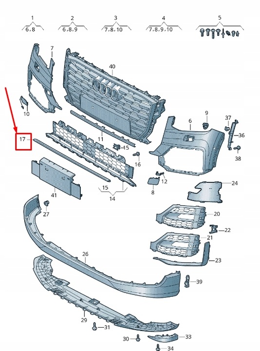 AUDI Q2 GA Front Center Bumper Trim 81A853643RN4 photo 1 - milautoparts-fr.ukrlive.com