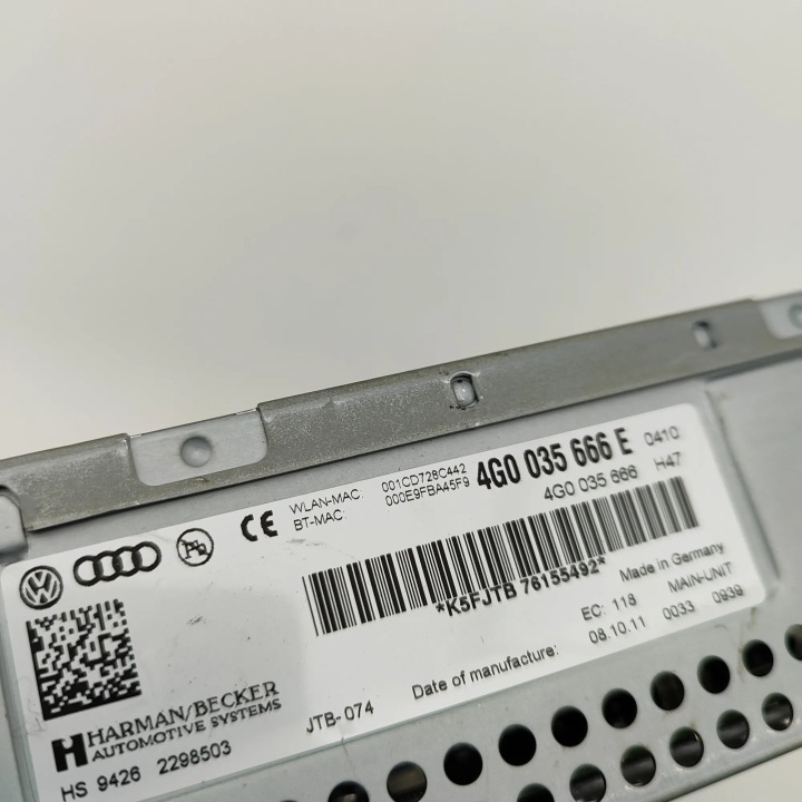 RADIO AVEC NAVIGATION AUDI A6 AVANT (4G5, C7, 4GD) 4G0035666E 31048074 3.0L