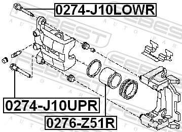 PISTÓN SOPORTE FRENOS PARTE TRASERA 0276-Z51R FEBEST ACURA 