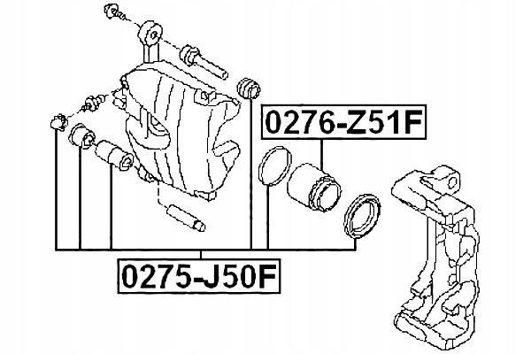 SET REPAIR CALIPER BRAKE FRONT NISSAN FX45 35 S50 