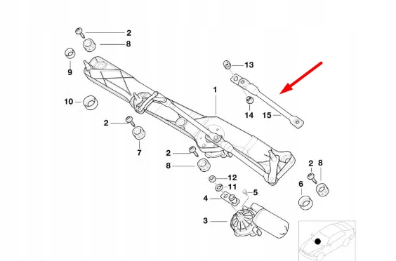 BMW 5 E39 GROUPE MOTOPROPULSEUR POUSSOIR MÉCANISME ESSUIE-GLACES 61618361741 8361741