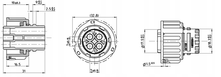 CLAVIJA 1-967325-1 /4-PIN/ JUEGO RANURAS 