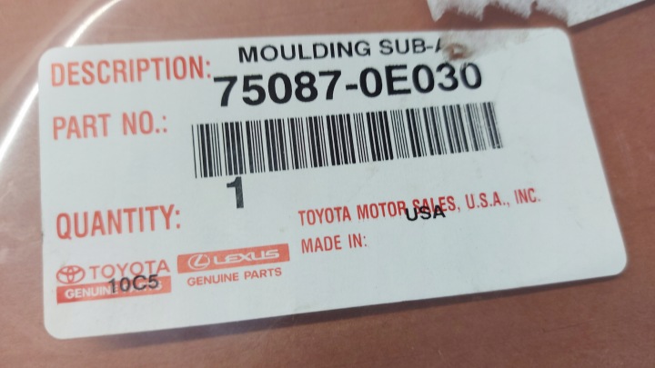 MOULURE REVÊTEMENT GARDE-BOUE DROITE DROIT ARRIÈRE ARRIÈRE TOYOTA HIGHLANDER IV 19-