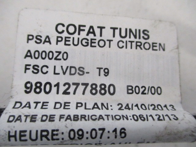 PEUGEOT 308 II T9 FAISCEAU DE CÂBLES FIL ANTENNES NAVIGATION 9801277880