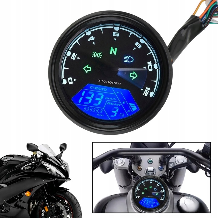 MOTOCICLETA DIGITAL CUENTAKILOMETROS QUAD UNIVERSAL DIODO LUMINOSO LED CUENTAVUELTAS DIGITAL SENSOR 