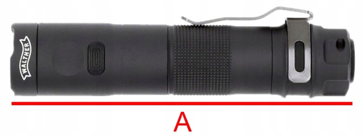 LAMPE DE POCHE MANUELLE UMAREX WALTHER EFA1 350LM 45M IPX-8 AVEC KLIPSEM I KABURA