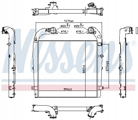 RADUADOR AIRE INTERCOOLER 961154 NISSENS 