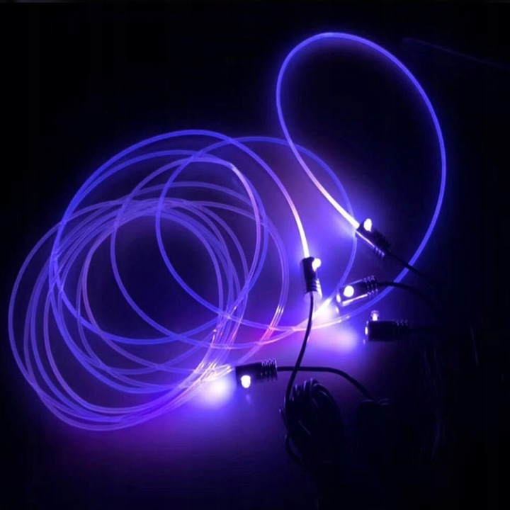 6M CABLE DE FIBRA ÓPTICA RGB DIODO LUMINOSO LED AMBIENT AUTO LUZ FARO 