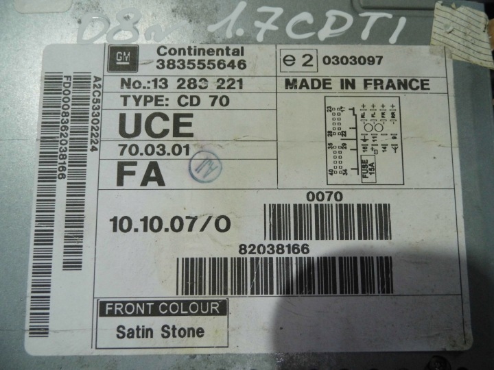ZAFIRA B 1.7CDTI 08' LIFT RADIO AUTORADIO 13283221