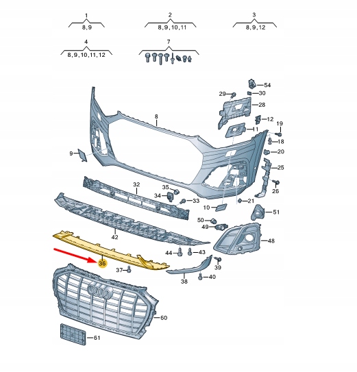 AUDI Q5 FY AVANT PARE-CHOCS LOWER SPOILER 80A807531B9B9 2020