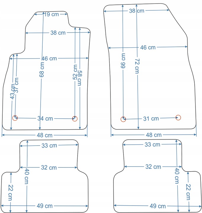 CHEVROLET CRUZE 09-14R. ALFOMBRILLAS DE FELPA ECONOMY 