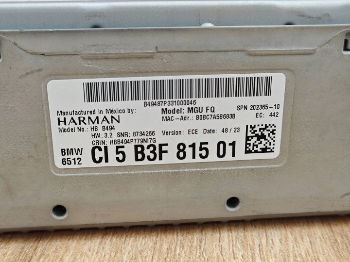 ORIGINE UNITÉ RADIO NAVIGATION MGU BMW X4 G02 LCI X3 G01 LCI 5B3F815 16KM
