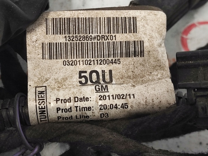 OPEL MERIVA B 11R FAISCEAU DE CÂBLES PDC ARRIÈRE 13252869