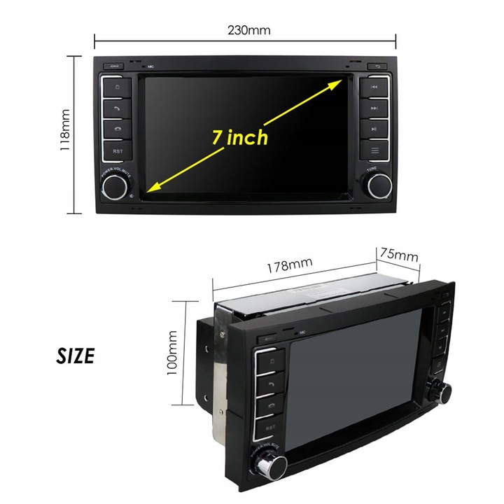 RADIO DE AUTOMÓVIL 2DIN ANDROID VW TRANSPORTER TOUAREG 2004-2011 