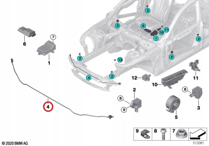 CAPTEUR PROTECTION PIÉTONS PTS BMW F45 F46 G01 G02 G20 G28