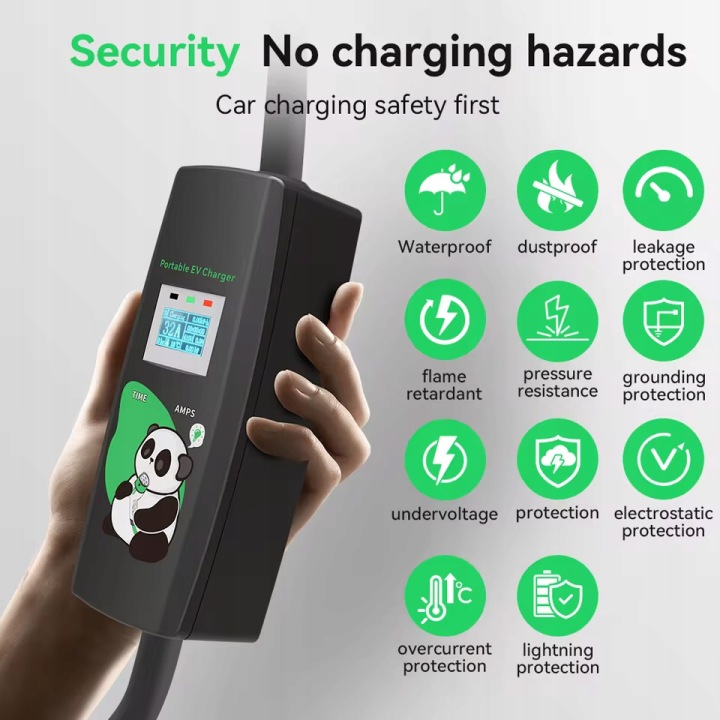 CHARGEUR EV KHONS TYPE 2 7KW 32A 1-FAZA MOBILE 5M