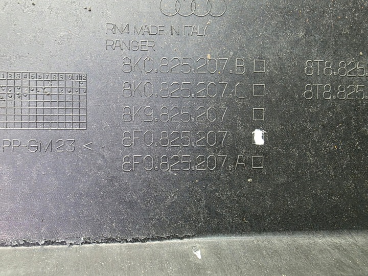 PROTECTION CHÂSSIS GAUCHE GAUCHE AVANT GRANDE AUDI A5 8F CABRIO 8F0825207
