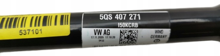 DEMI-ARBRE GAUCHE AVANT VW TIGUAN 5QS407271 NEUF ORIGINAL