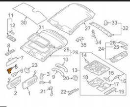 AUDI A4 8W AGRAFE PARE-SOLEIL 8W0857562A 61S ORIGINAL