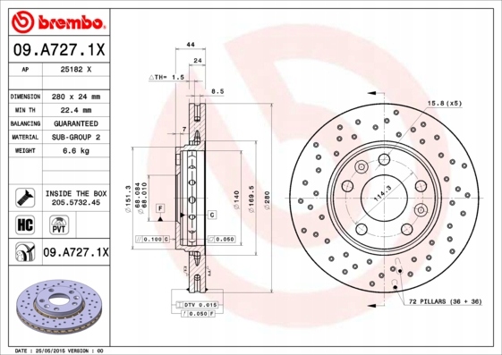 DISCOS ZAPATAS PARTE DELANTERA BREMBO RENAULT FLUENCE 