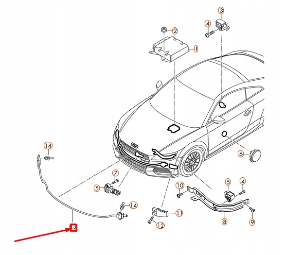 CAPTEUR PRESSION WEZA AUDI TT TEXTURE DE WATTS VERS PROTECTION PIÉTONS 8S0959121A