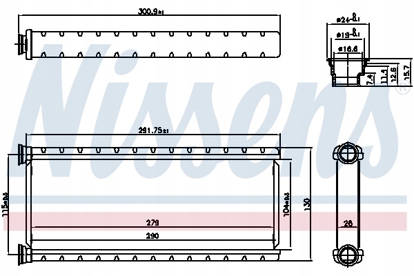 NISSENS 707201 ÉCHANGEUR DE CHALEUR CHAUFFAGE INTÉRIEUR