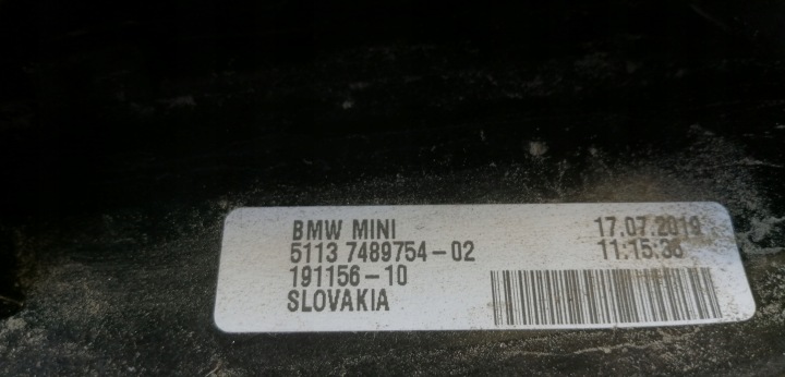 MINI COOPER F55 F56 MOULURE COUVERCLES DE COFFRE CACHE 7489754