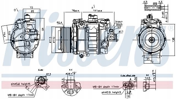 COMPRESOR COMPRESOR DE ACONDICIONADOR 890876 NISSENS 