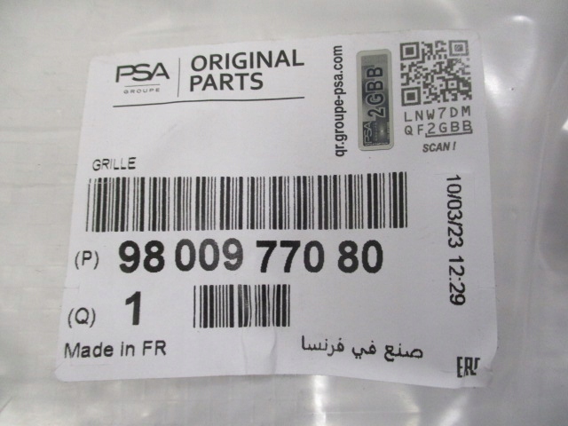CITROEN C4 PICASSO II GRILLE PARE-CHOCS AVANT CALANDRE