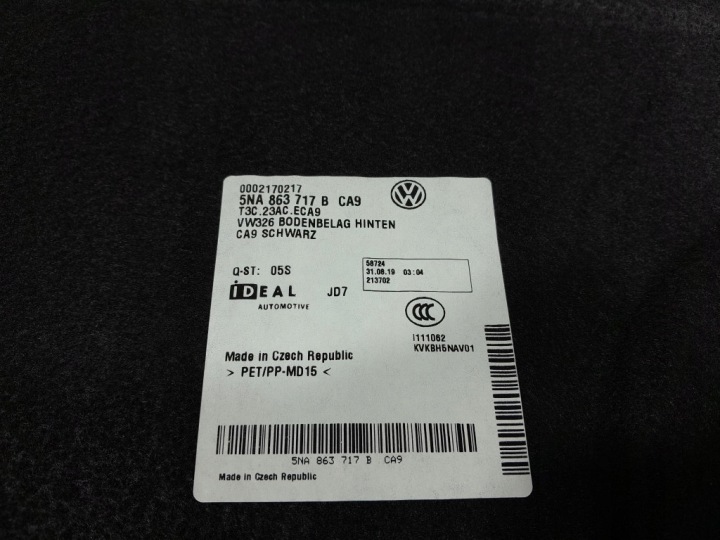 VW TIGUAN II REVÊTEMENT COUVERCLES DE COFFRE 5NA863717B