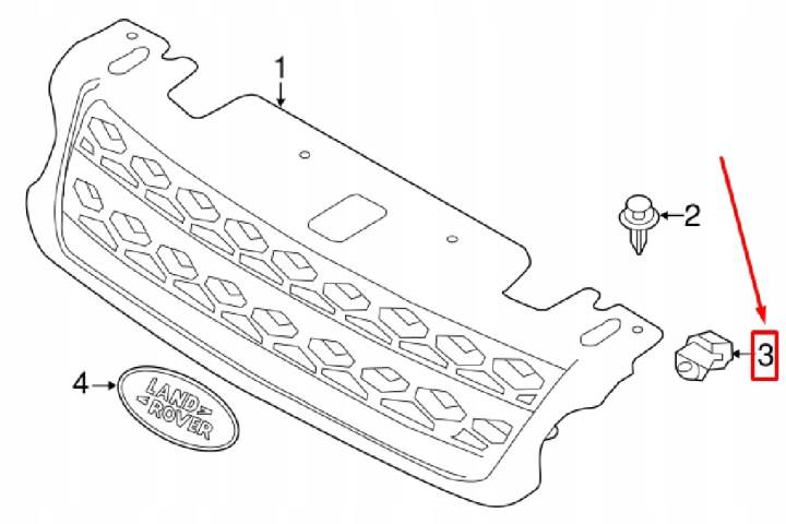 LAND ROVER DISCOVERY 4 L319 AVANT PARE-CHOCS GRILLE CLIP NEUF ORIGINAL LR