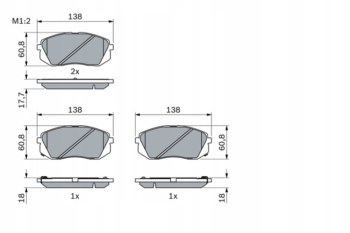 ZAPATAS DE FRENADO KIT BOSCH 0 986 494 559 HYUNDAI TUCSON 1.6 CRDI 