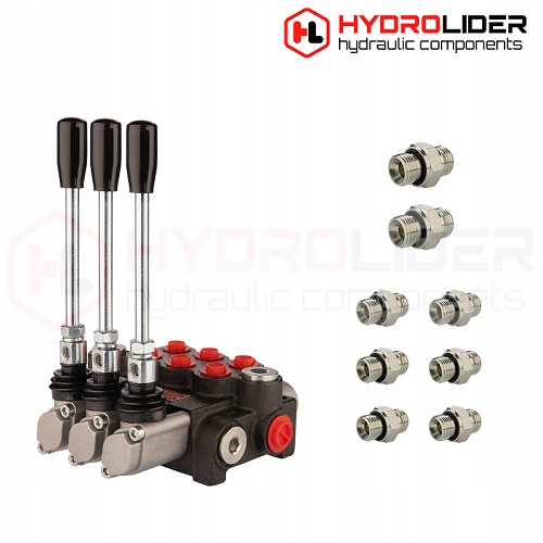 DISTRIBUIDOR HIDRÁULICO 3 SEKCYJNY 10L 3P40 + PRZYLACZA 16/14 HYDROLIDER 