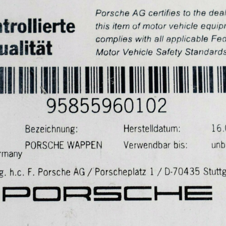 EMBLÈME CAPOTS MOTEUR PORSCHE CAYENNE 92A NEUF ORIGINAL