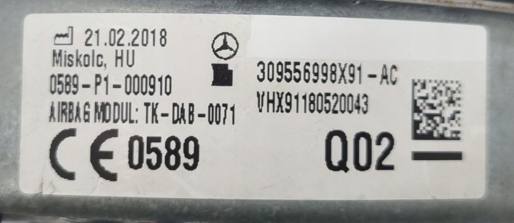 COUSSIN AIRBAG CONDUCTEUR CUIR BEIGE MERCEDES S-KLASA W222 A0008608600