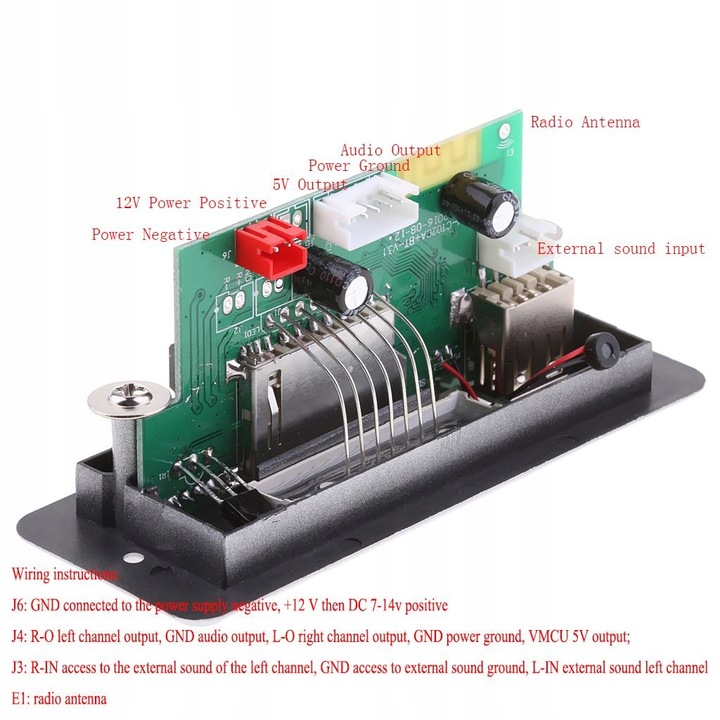 PLATE DEKODERA MP3 WMA 10X12V AUTO CAR MODULE AUDI 