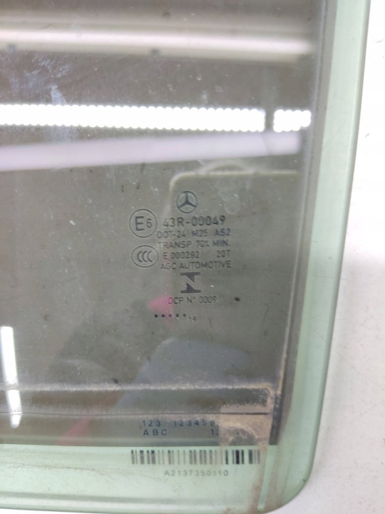VITRE DE PORTIÈRE ARRIÈRE GAUCHE CÔTÉ MERCEDES-BENZ E W213 43R00049