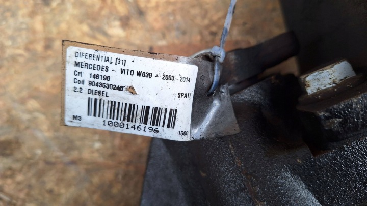 DIFFÉRENTIEL PONT ARRIÈRE 38:11 A6393501314 MERCEDES VITO VIANO W639 LIFT 2.2CDI 10-14