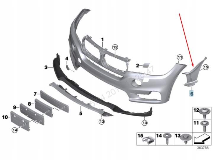 NOUVEAU BMW X5 F15 LEFT AIR DUCT COVER TRIM 51117308037 7308037 2015 ORIGINAL