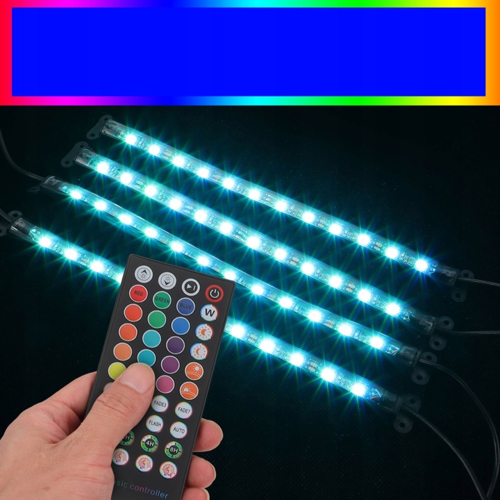 LED CAR INTERIOR LIGHT BAR 72LED TÉLÉCOMMANDE COMMANDE APP