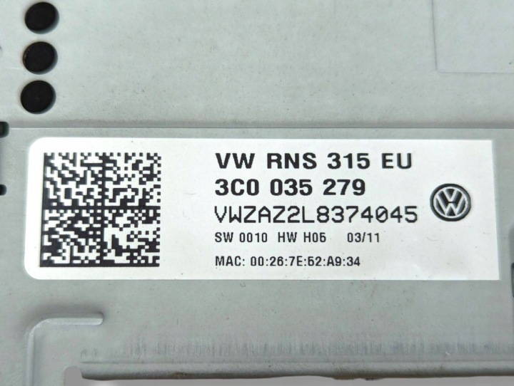 RADIO AUTOMOBILE VOLKSWAGEN TOURAN 2ND RESTYLAGE 2011 3C0035279