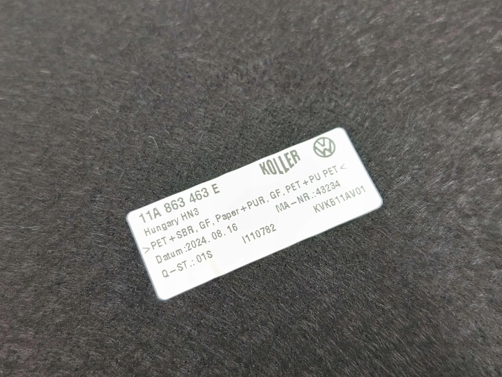VW ID.5 REVÊTEMENT PLANCHER COUVERCLES DE COFFRE 2024 SUV 4/5DR 11A863463E (23-24)